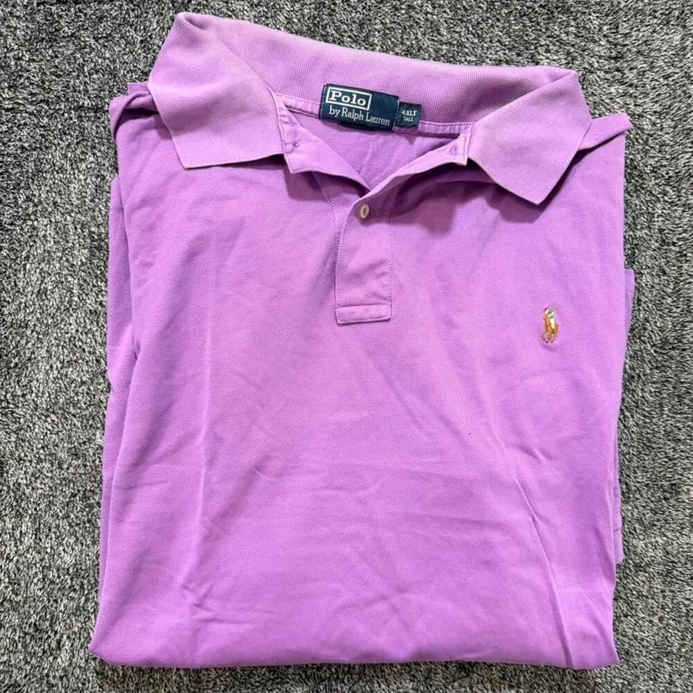 Vintage 00s Polo Ralph Lauren Purple Polo Shirt embroidered size 4XL